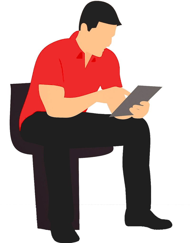 Guy Sitting on Computer